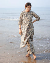 Women's Stylish Rayon Knee Length Floral Printed Kurti (K248)-HFXMA-K248-WHITE